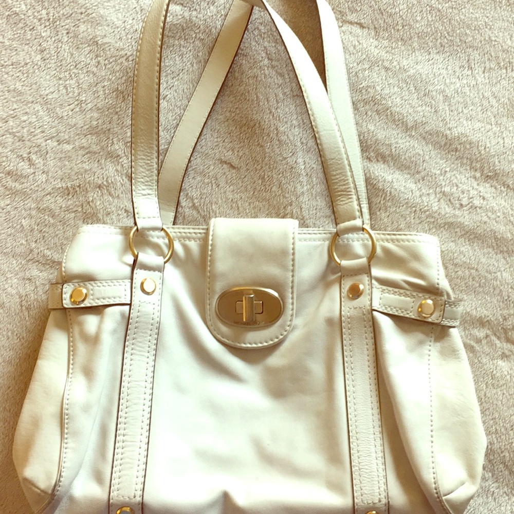 Michael Kors ivory leather shoulder bag